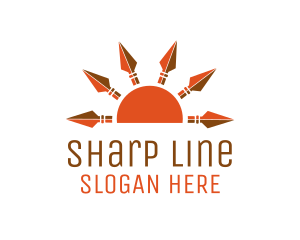 Orange Sun Spears logo design