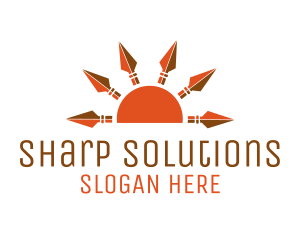 Orange Sun Spears logo design