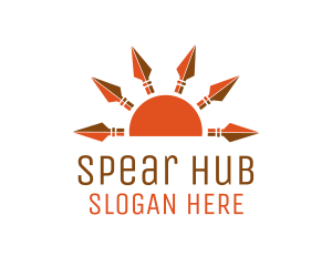 Orange Sun Spears logo design