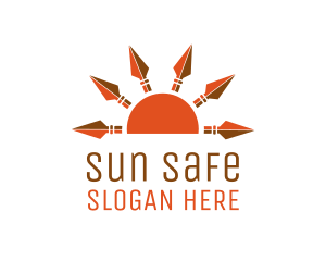 Orange Sun Spears logo design