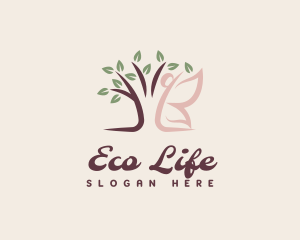 Tree Butterfly Garden logo design