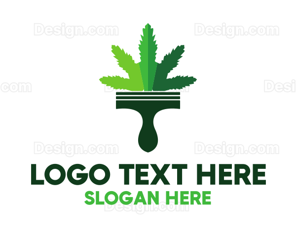 Cannabis Paint Brush Logo