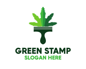 Cannabis Paint Brush logo design