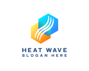 HVAC Cooling Heating logo design