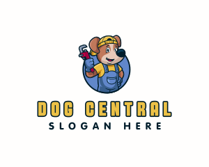 Plumber Dog Wrench logo design