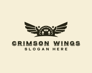 Gear Mechanical Wings logo design