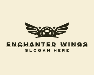 Gear Mechanical Wings logo design