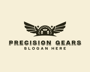 Gear Mechanical Wings logo design