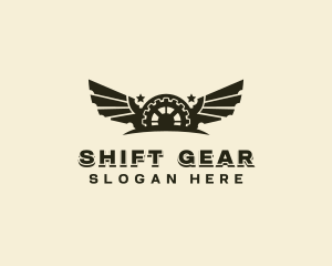 Gear Mechanical Wings logo design