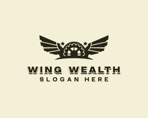 Gear Mechanical Wings logo design