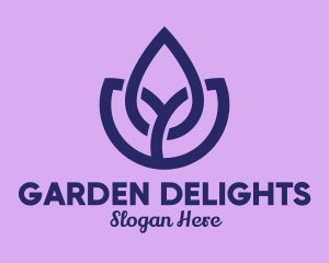 Purple Flower Garden logo design