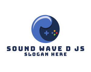 Round Wave Gaming Controller logo design