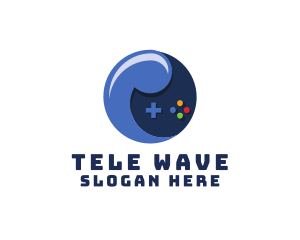 Round Wave Gaming Controller logo design