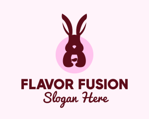 Rabbit Wine Glass logo design
