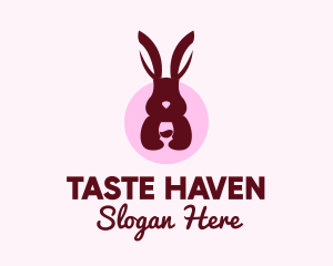 Rabbit Wine Glass logo design