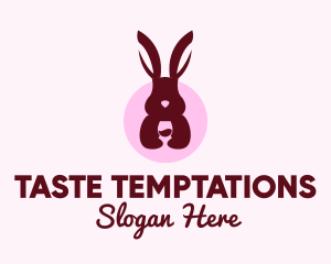 Rabbit Wine Glass logo design