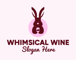 Rabbit Wine Glass logo design