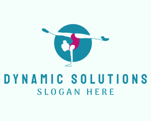 Gymnastics Stretching Woman logo