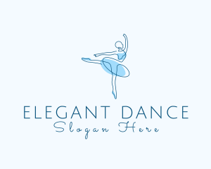 Elegant Monoline Ballerina logo design