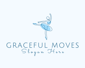 Elegant Monoline Ballerina logo design