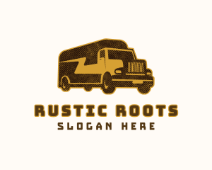 Rustic Lightning Truck Logistics logo design