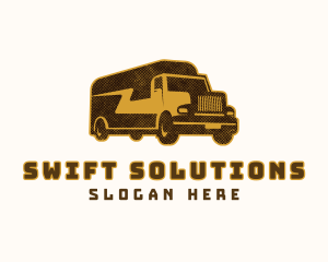 Rustic Lightning Truck Logistics logo design