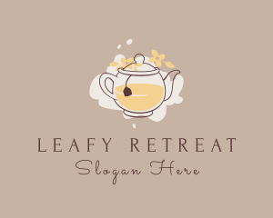 Floral Tea Kettle  logo design