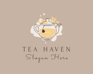 Floral Tea Kettle  logo design