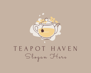 Floral Tea Kettle  logo design