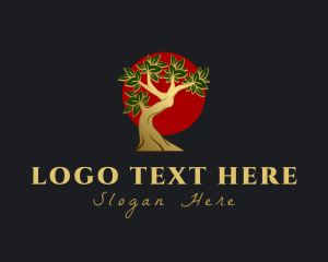 Bonsai Tree Plant Logo