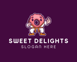 Karate Donut Pastry logo design