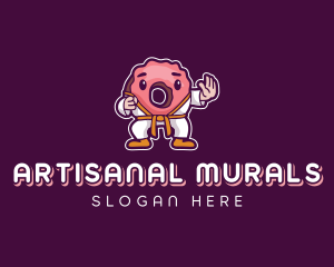 Karate Donut Pastry logo design