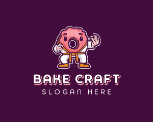 Karate Donut Pastry logo design