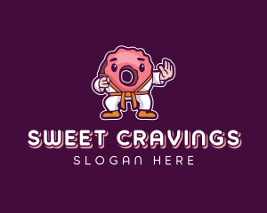 Karate Donut Pastry logo design