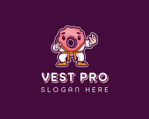 Karate Donut Pastry logo design