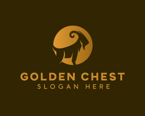 Golden Ram Horn logo design