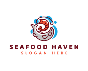 Fish Shrimp Seafood logo design