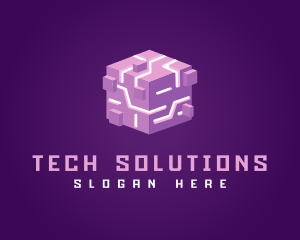 Technology Cube Grid Logo