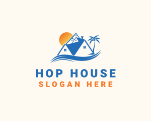 Sunset Beach Vacation House logo design