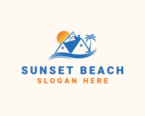 Sunset Beach Vacation House logo design