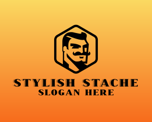 Hipster Mustache Man logo