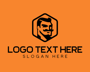 Hipster Mustache Man logo