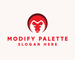 Red Ram Letter M logo design