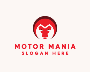 Red Ram Letter M logo design