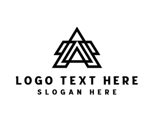 Geometric Monoline Brand Letter A Logo