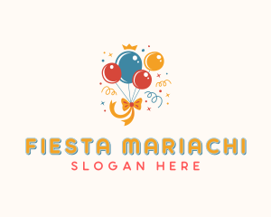 Balloon Ribbon Party logo design