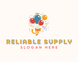 Balloon Ribbon Party logo design