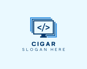 Programmer Computer Monitor  logo design