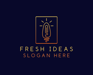 Thumb Print Light Bulb logo design