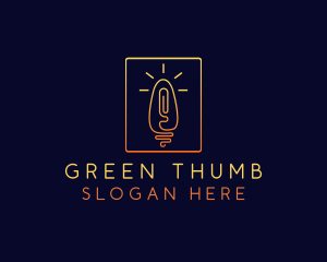 Thumb Print Light Bulb logo design